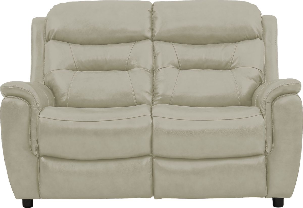 Sabella 3 Pc Stone Beige Leather Living Room Set With Reclining Sofa ...