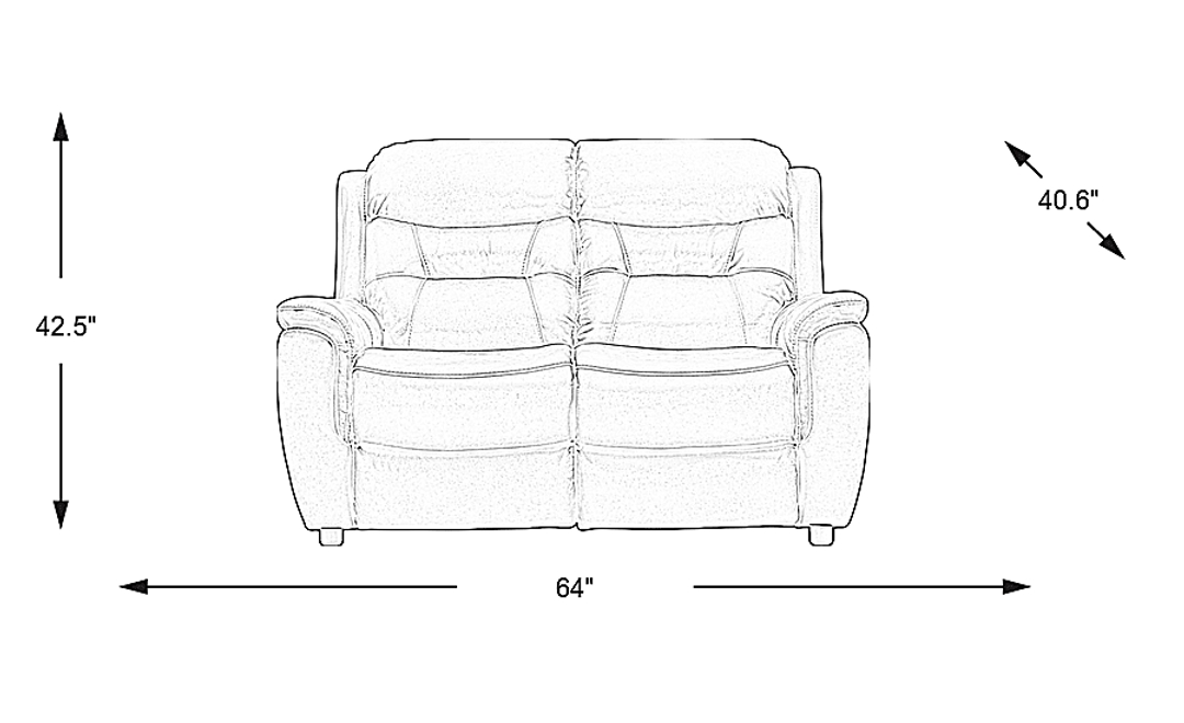 Sabella Leather Stationary Loveseat