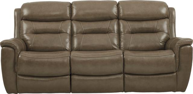 Sabella Taupe Leather Power Reclining Sofa - Thumbnail - Image 1