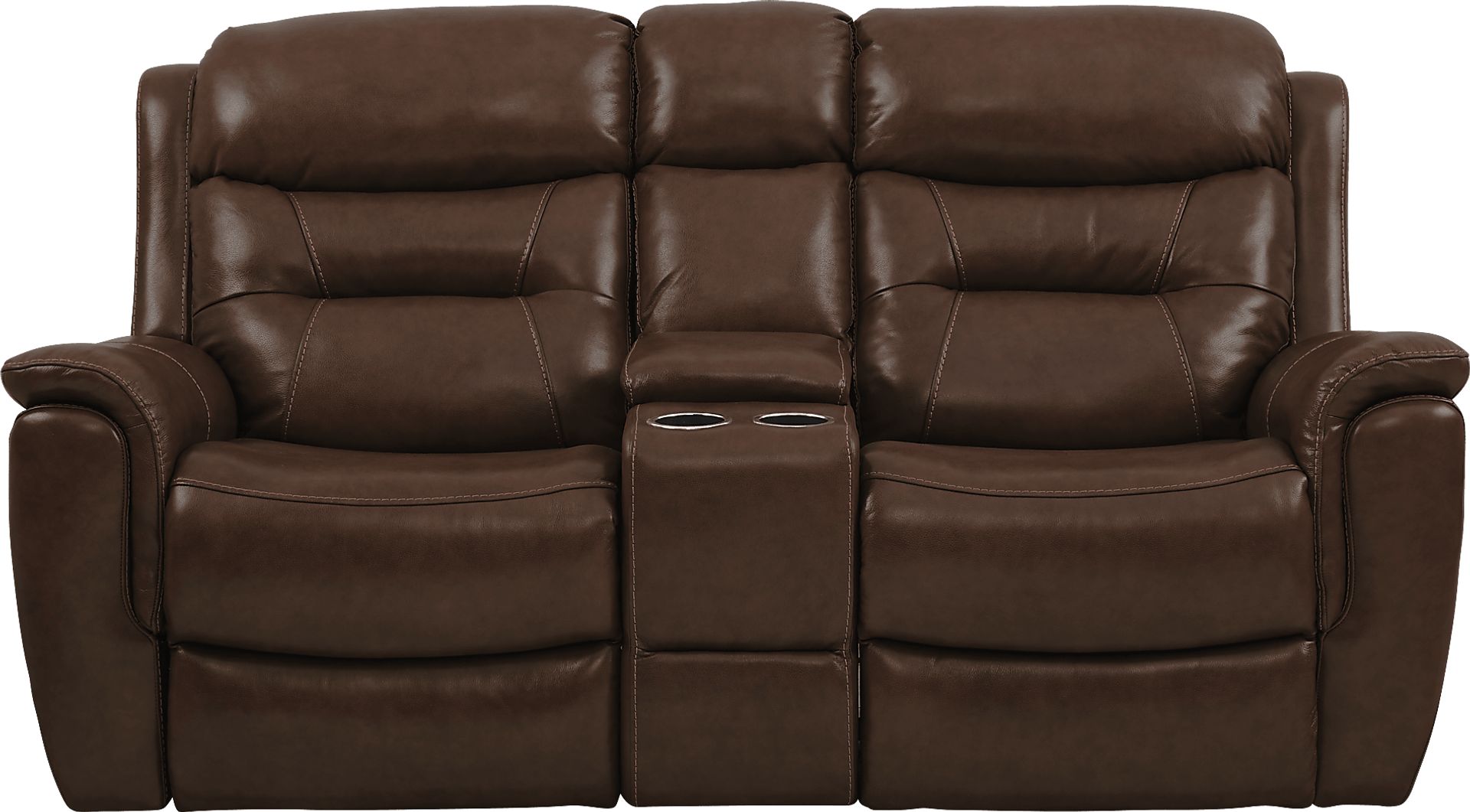 Sabella Walnut Leather 2 Pc Power Reclining Living Room - Image 5