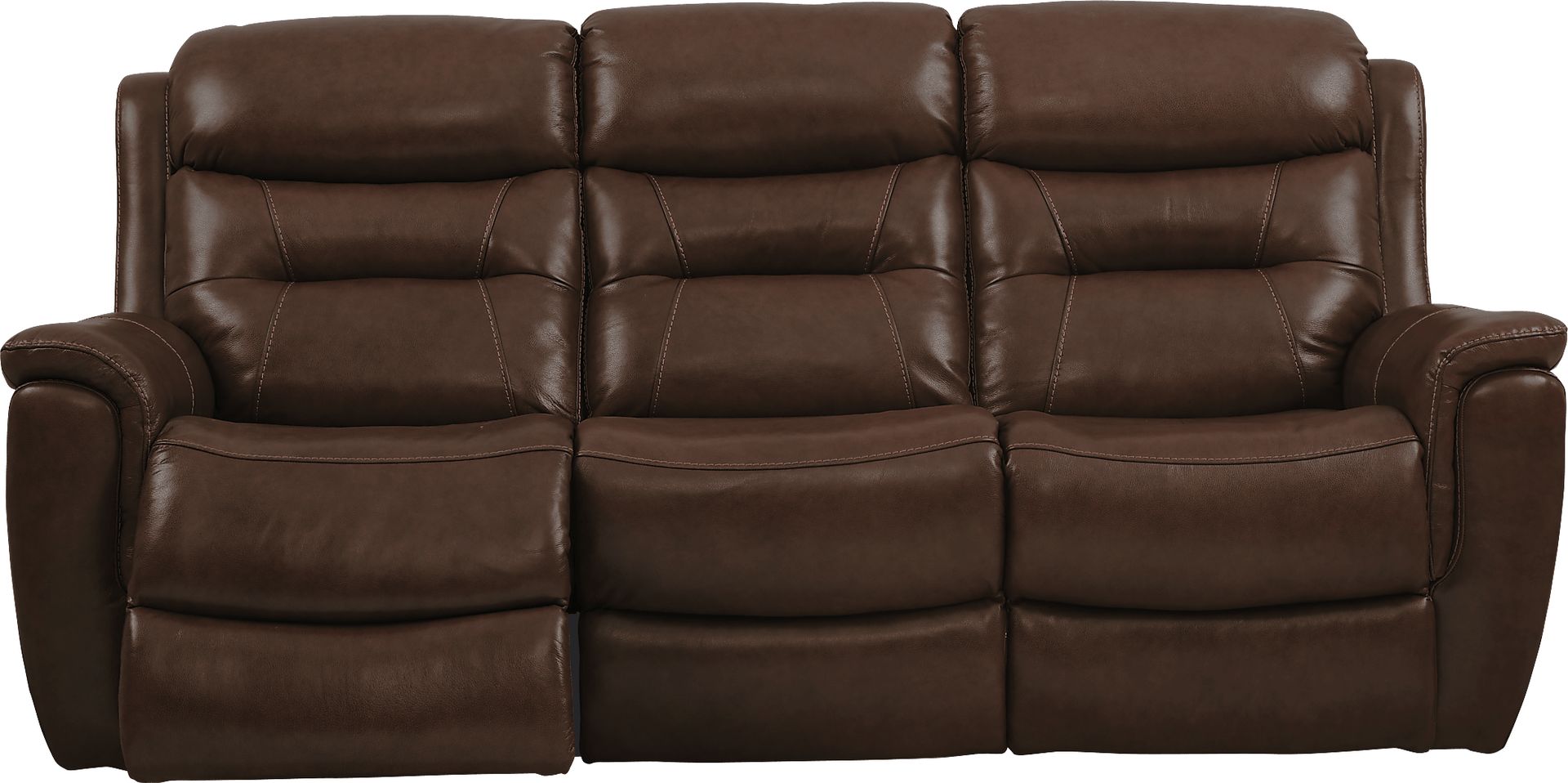 Sabella Walnut Leather 2 Pc Living Room with Reclining Sofa - Image 3