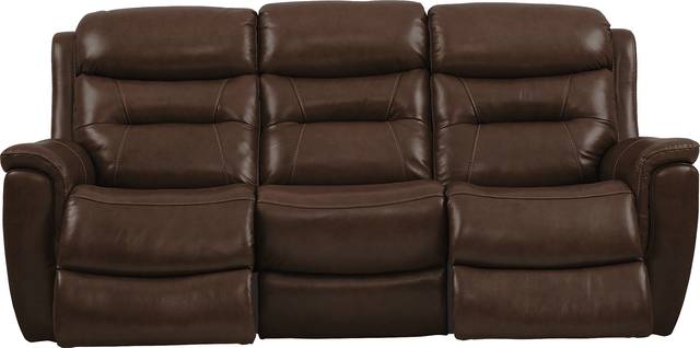 Sabella Walnut Leather Reclining Sofa - Thumbnail - Image 3