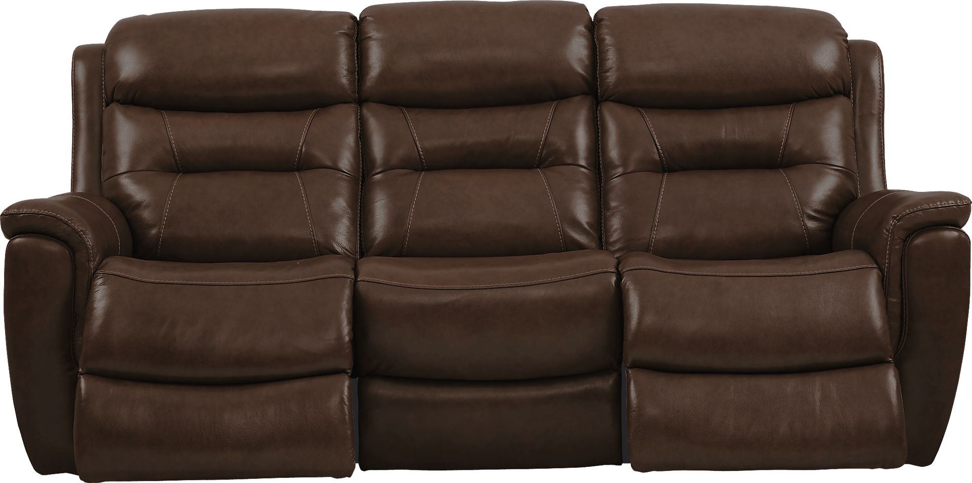 Sabella Walnut Leather 2 Pc Living Room with Reclining Sofa - Image 4