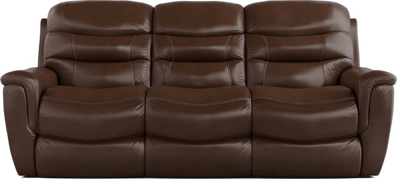 Sabella Walnut Leather Reclining Sofa