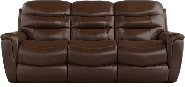 Sabella Walnut Leather Reclining Sofa - Thumbnail - Image 1