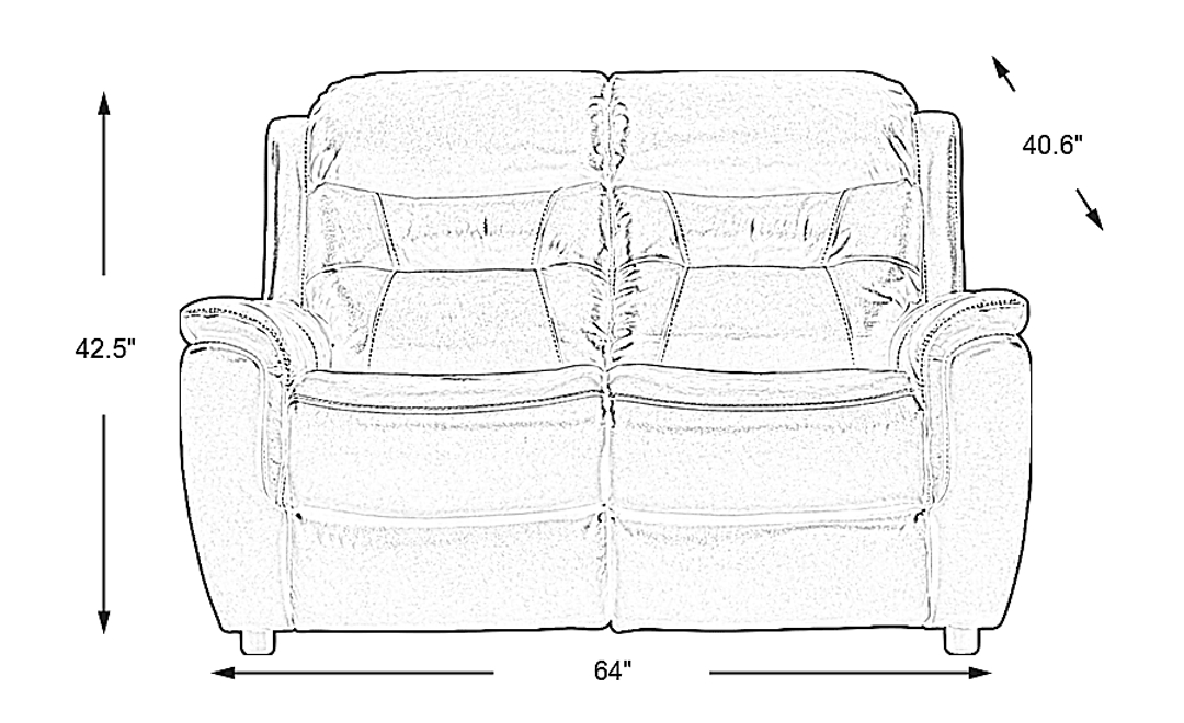 Sabella Leather Stationary Loveseat