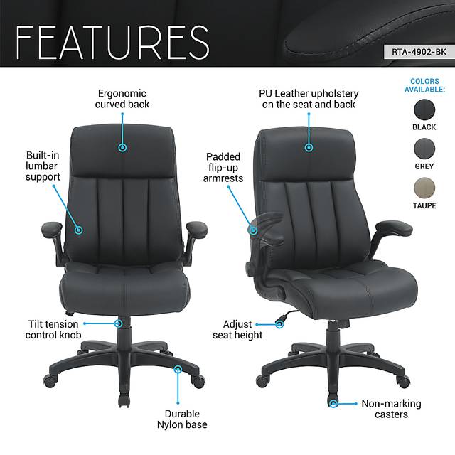 Sabici Black Office Chair - Thumbnail - Image 6