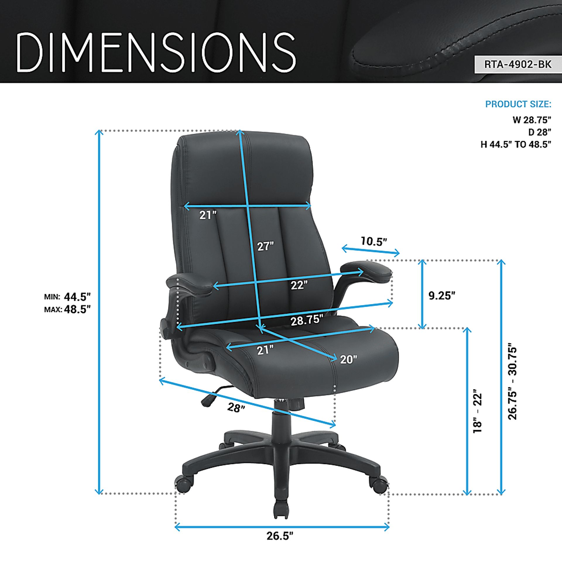 Sabici Black Office Chair - Image 7