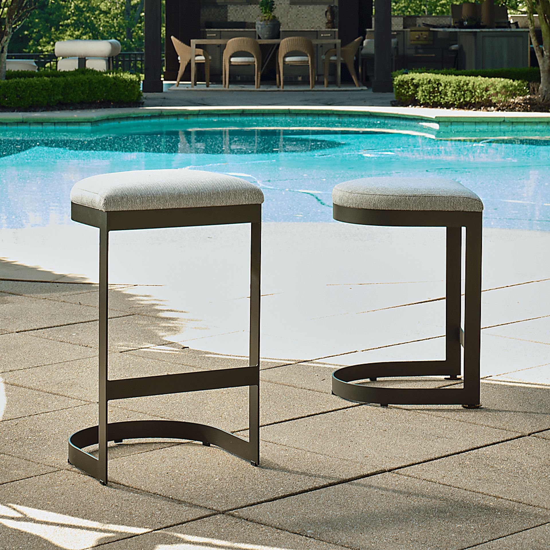 Sabin Gray Outdoor Counter Stool - Image 2