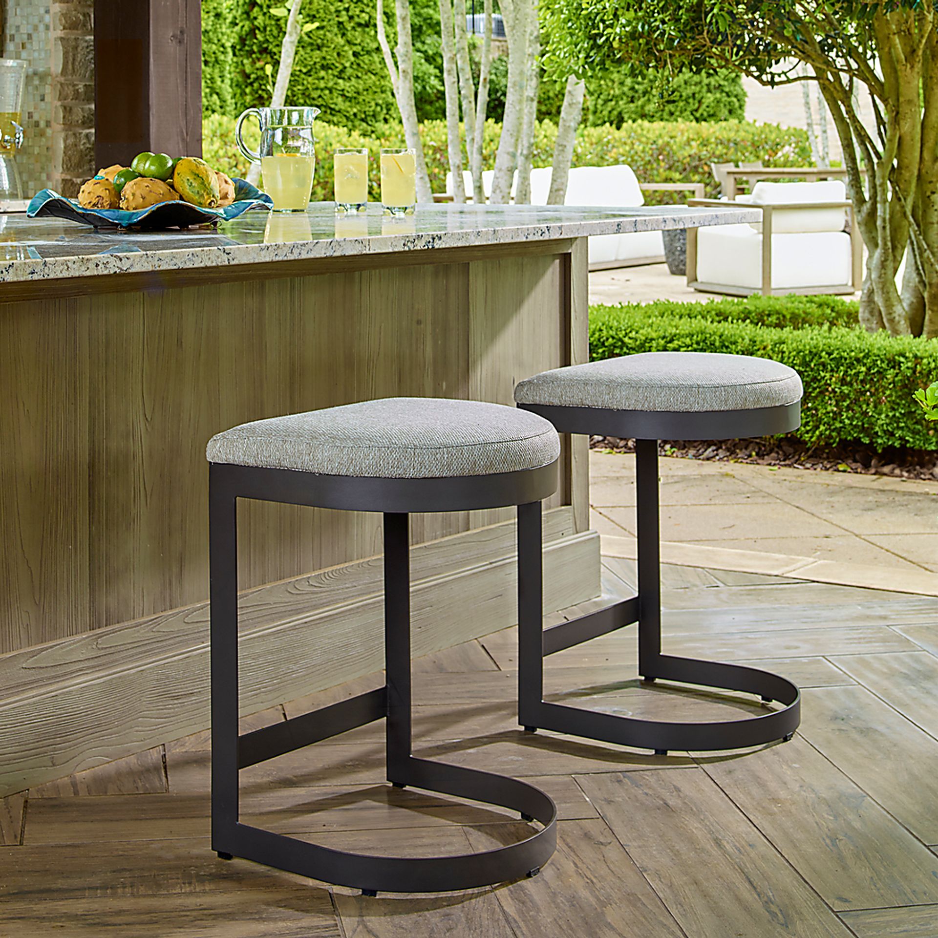 Sabin Gray Outdoor Counter Stool - Image 3