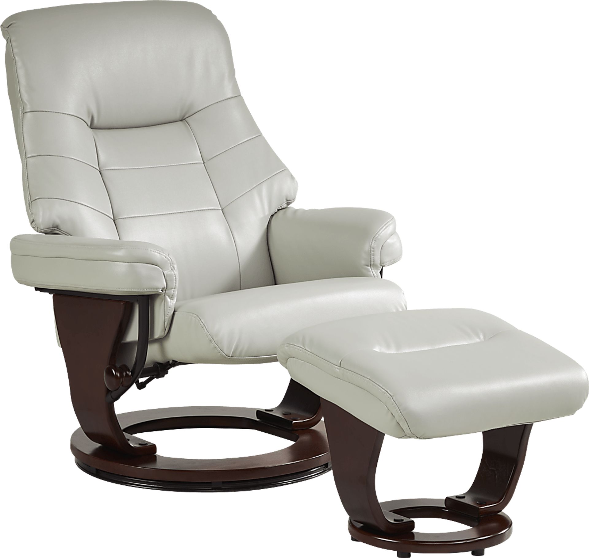 Sabine Gray Recliner with Ottoman - Image 1