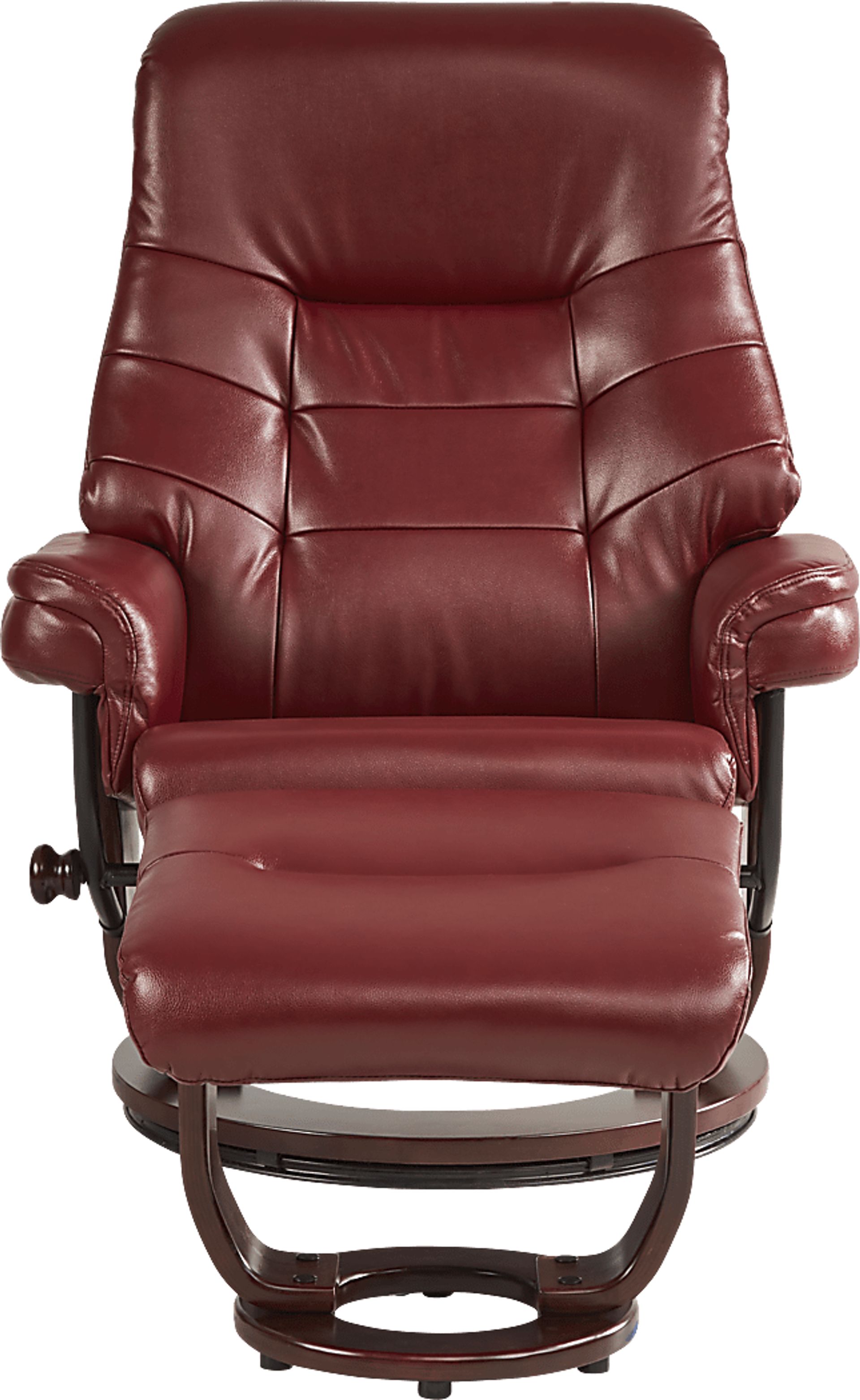 Sabine Red Recliner with Ottoman - Image 2