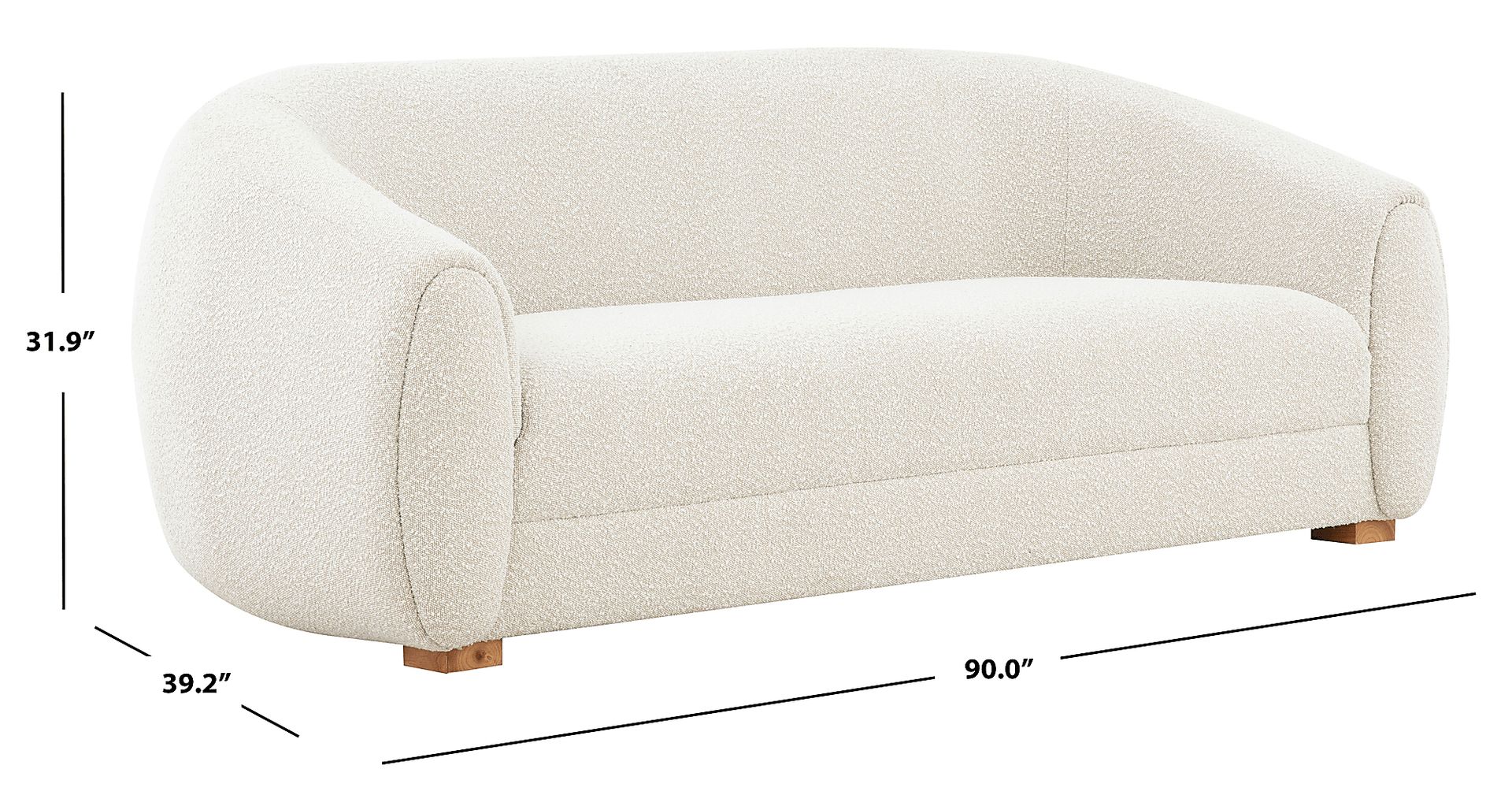 Sabir Ivory Sofa - Image 3