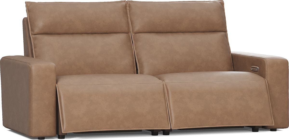 Modulartwo Saddle Brown Microfiber 2 Pc Dual Power Reclining