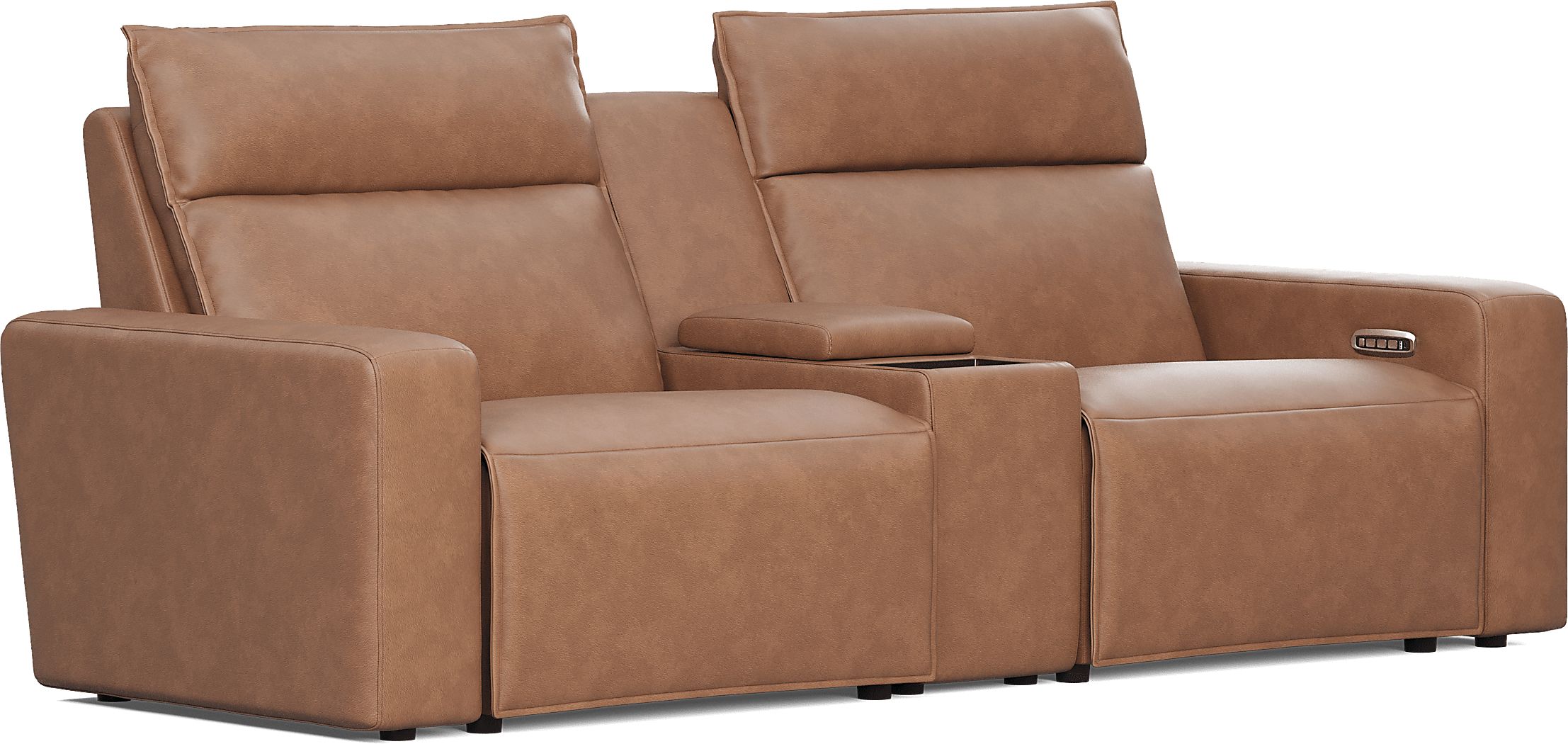 Saddle 6 Pc Dual Power Reclining ModularTwo with Media Console