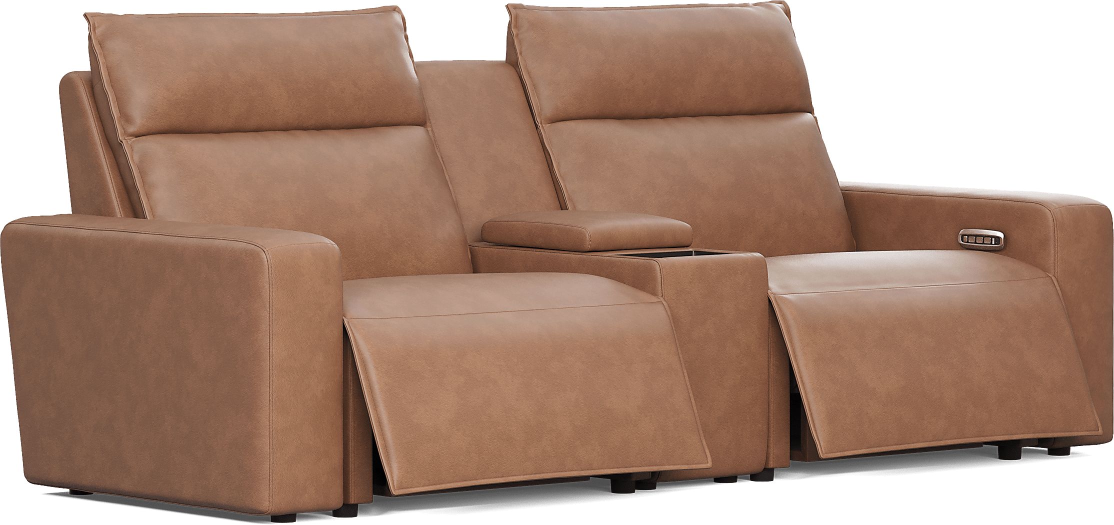Saddle 6 Pc Dual Power Reclining ModularTwo with Media Console - Thumbnail 4