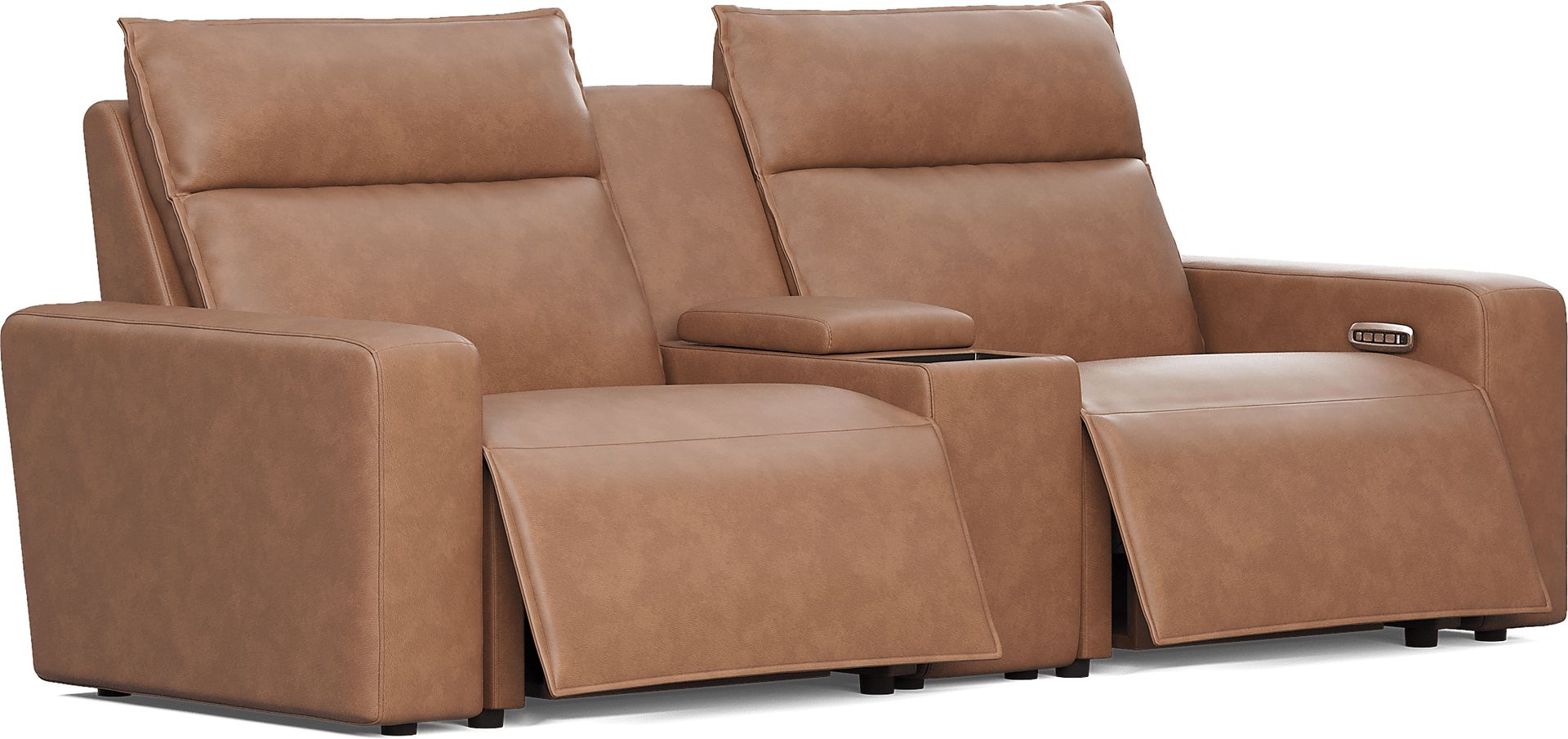 Saddle 3 Pc Dual Power Reclining ModularTwo with Media Console - Image 1