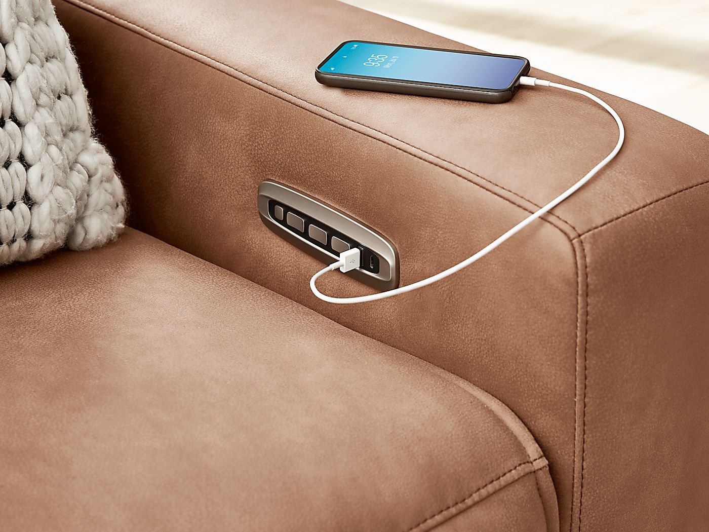 Saddle 4 Pc Dual Power Reclining Modular - Thumbnail 3