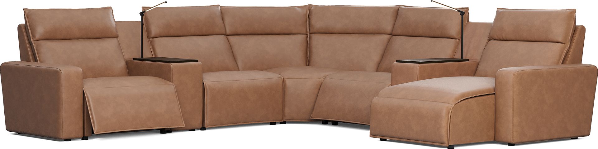 Saddle 7 Pc Dual Power Reclining ModularTwo - Image 1