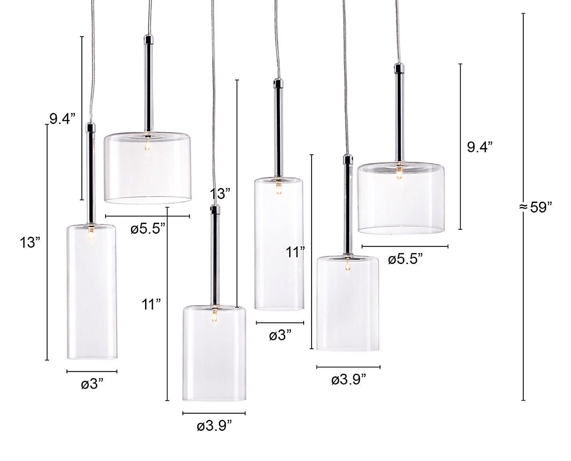 Saddleback Circle Clear Chandelier - Image 5