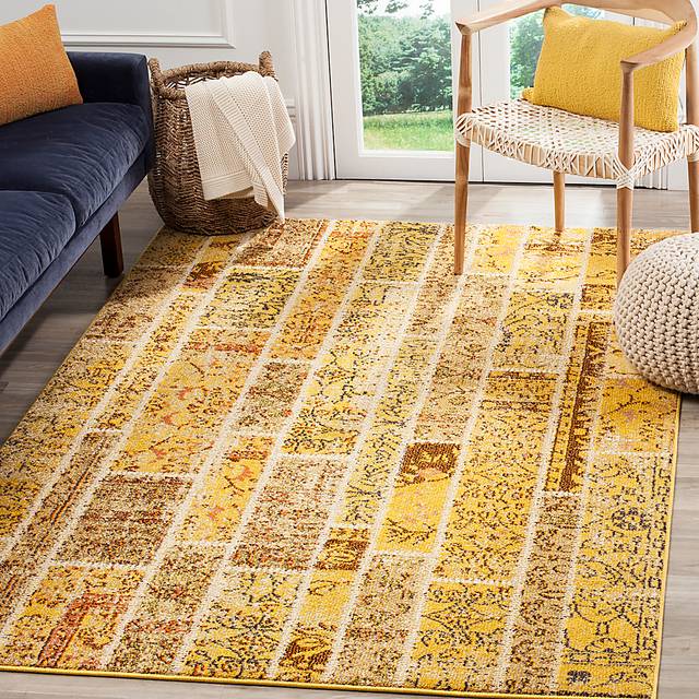 Sadia Yellow 5'1 x 7'7 Rug - Thumbnail - Image 3