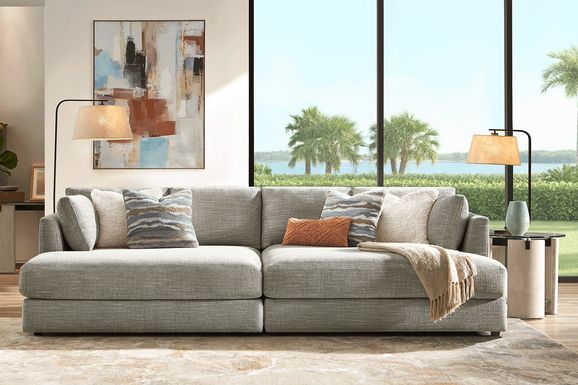 Sadie Falls Dove Gray 2 Pc Sectional
