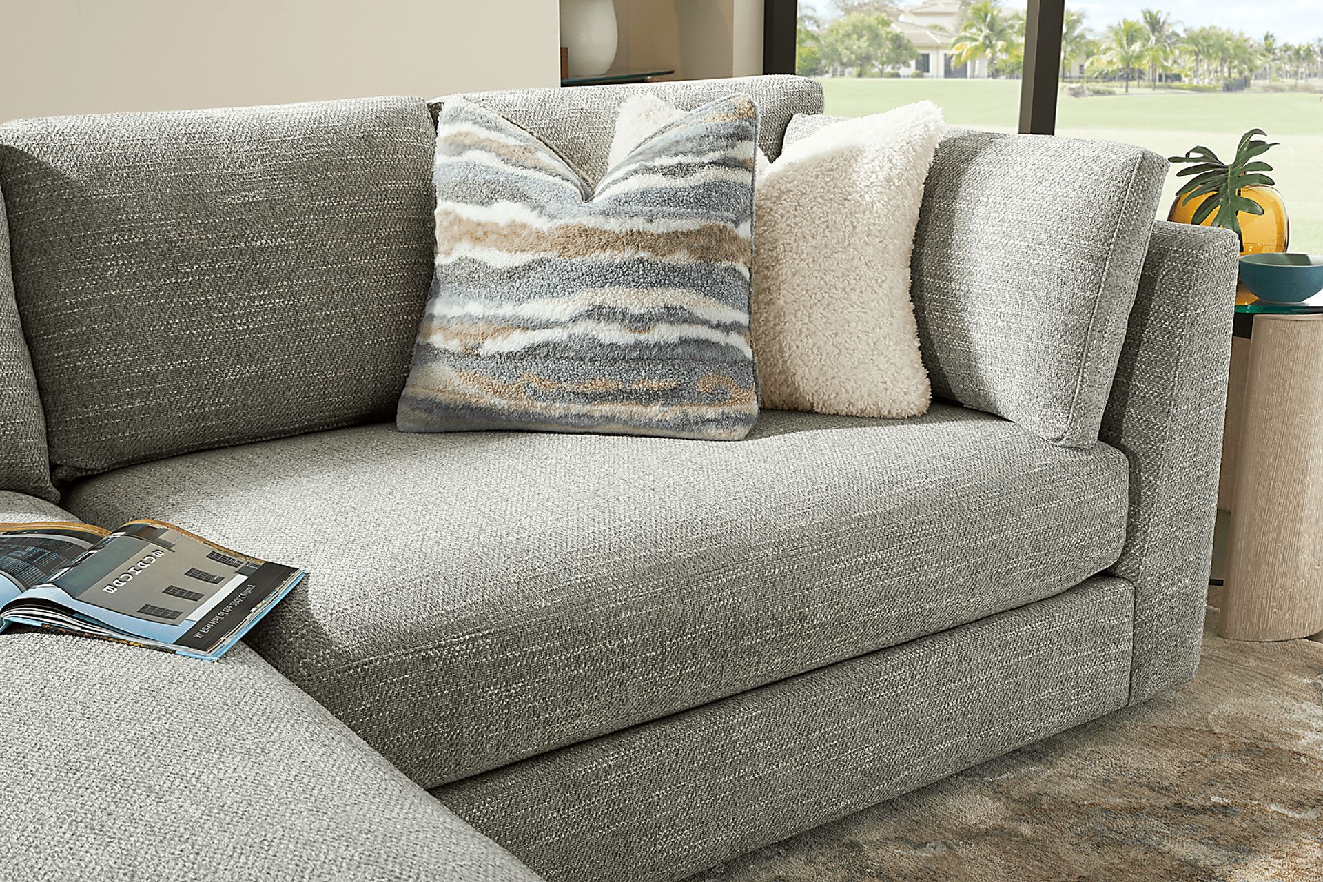 Sadie Falls Dove Gray 2 Pc Sectional - Image 3