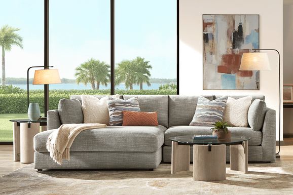 Sadie Falls Dove Gray 2 Pc Sectional