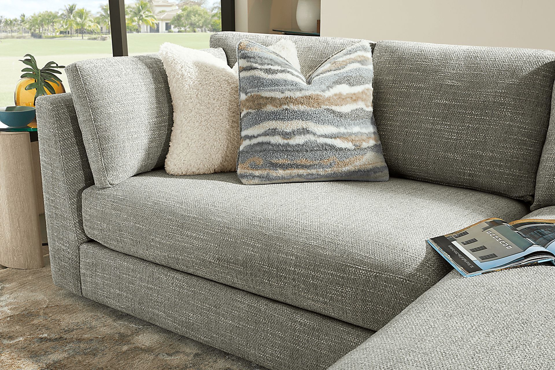 Sadie Falls Dove Gray 2 Pc Sectional - Image 3