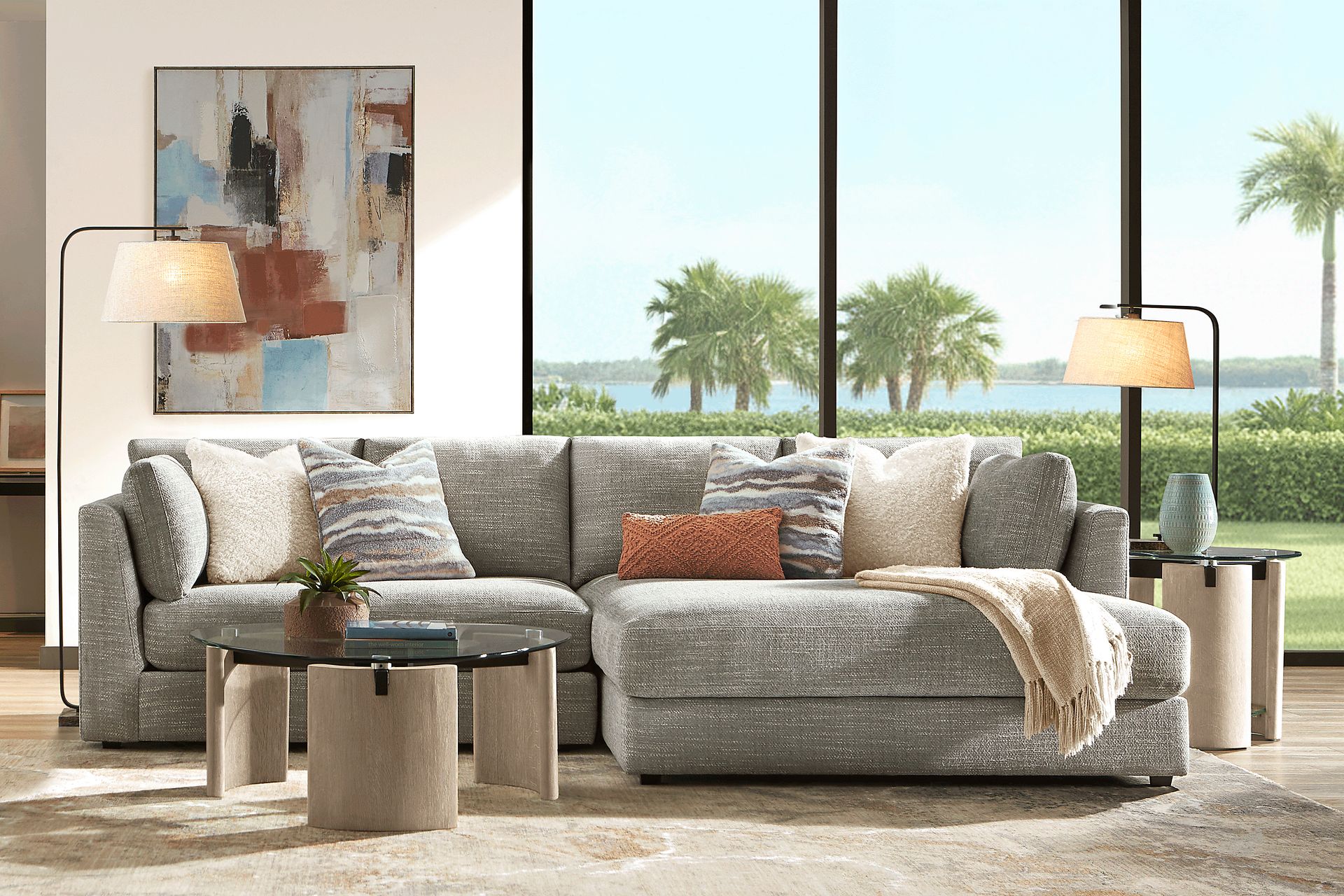 Sadie Falls Dove Gray 2 Pc Sectional - Image 2