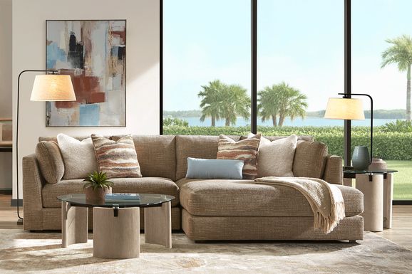 Sadie Falls Mink 2 Pc Sectional