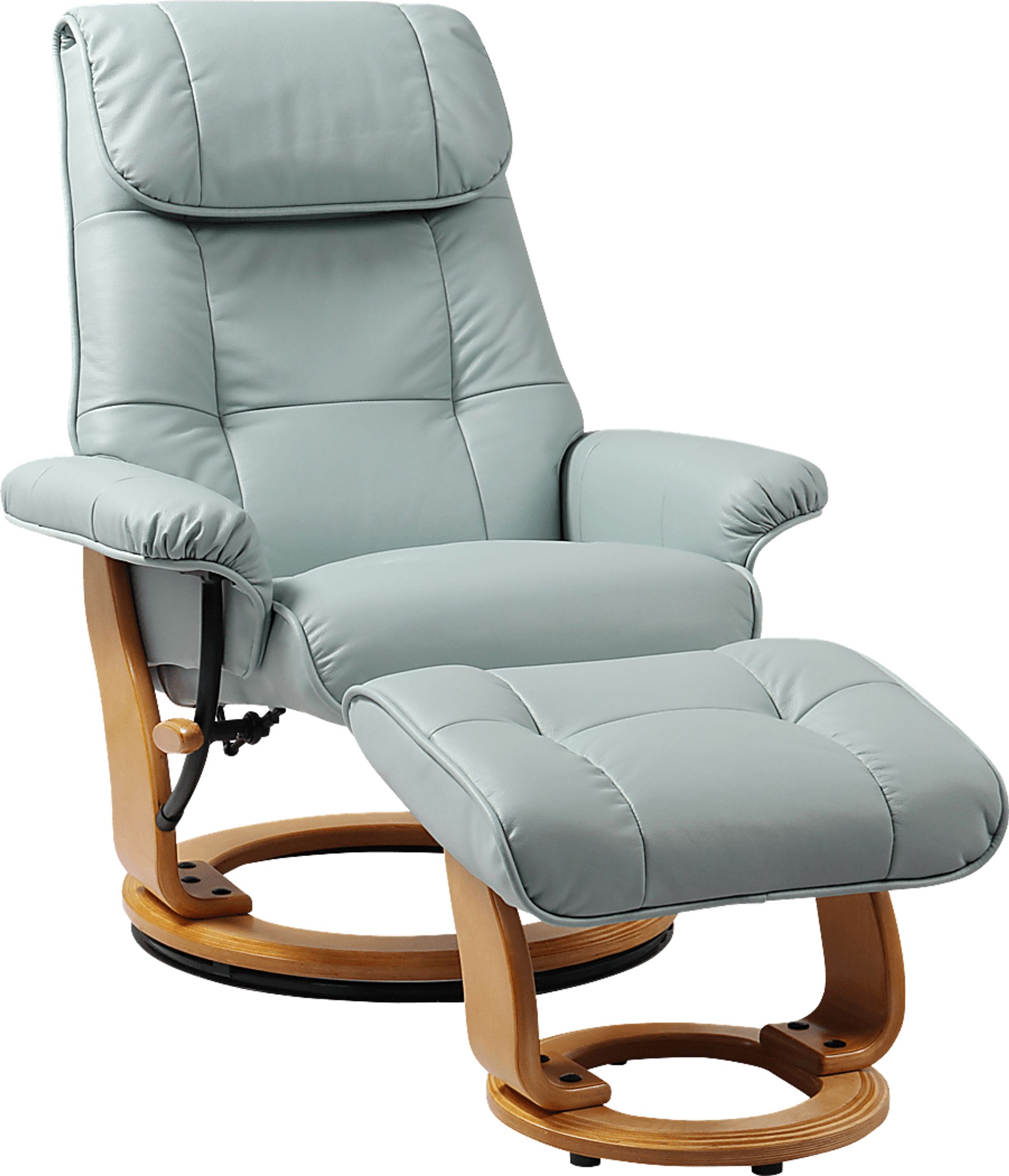 Sadora Light Blue Recliner & Ottoman - Image 1