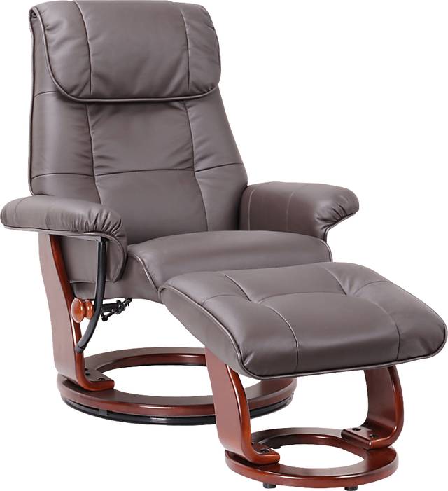 Sadora Light Gray Recliner & Ottoman - Thumbnail - Image 1