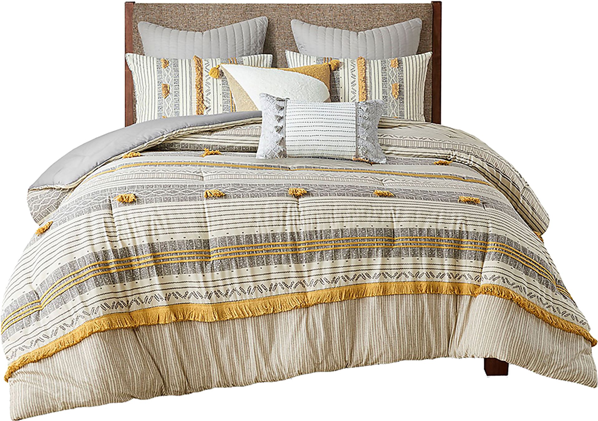 Saedi Gray King/ Cal 3 pc Comforter Set - Image 1