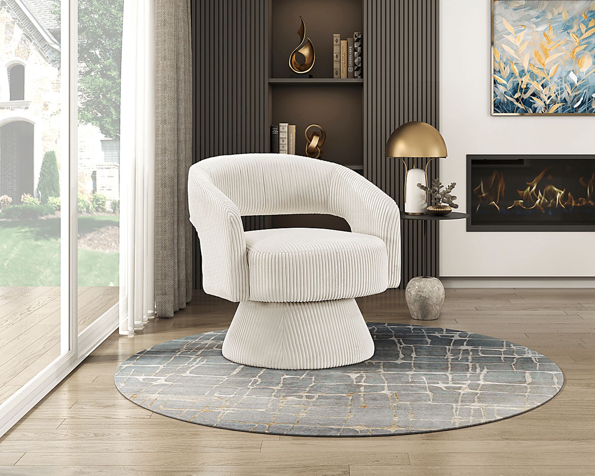 Saeva Beige Accent Chair - Image 2
