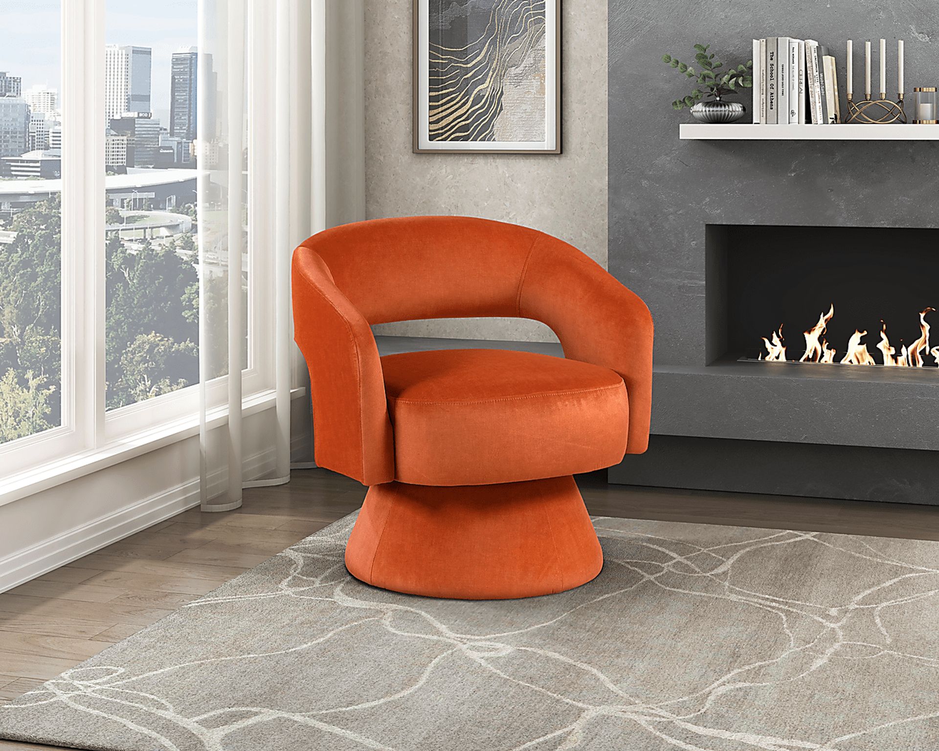 Saeva Orange Accent Chair - Image 2