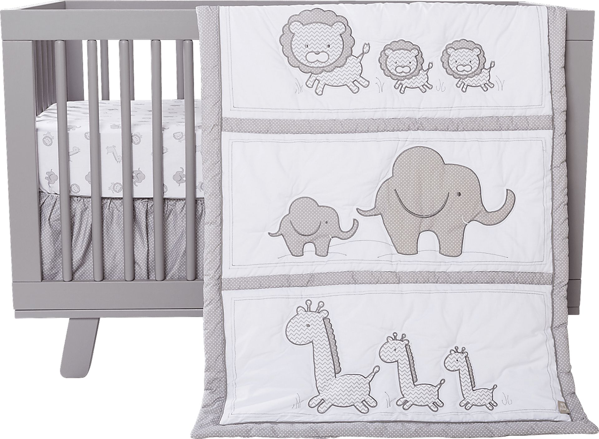 Safari Dreams Gray 3 Pc Bedding Set - Image 1