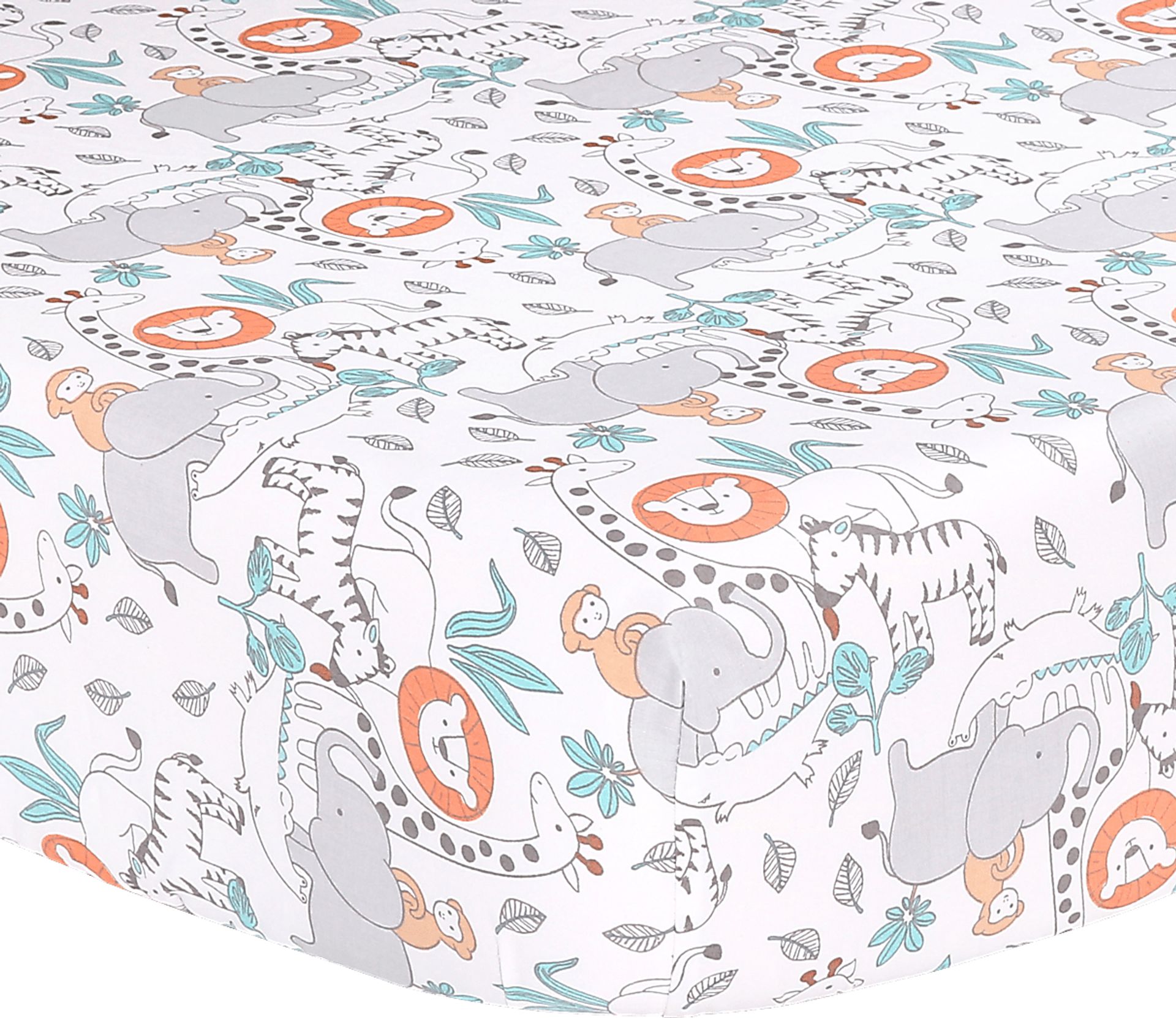 Safari Friends Light Gray 3 Pc Baby Bedding Set - Image 3