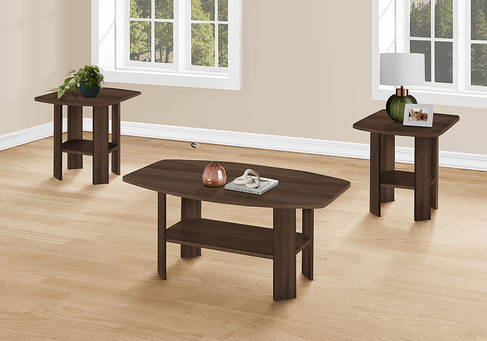 Sagamon Dark Brown 3pc Table Set - Image 2