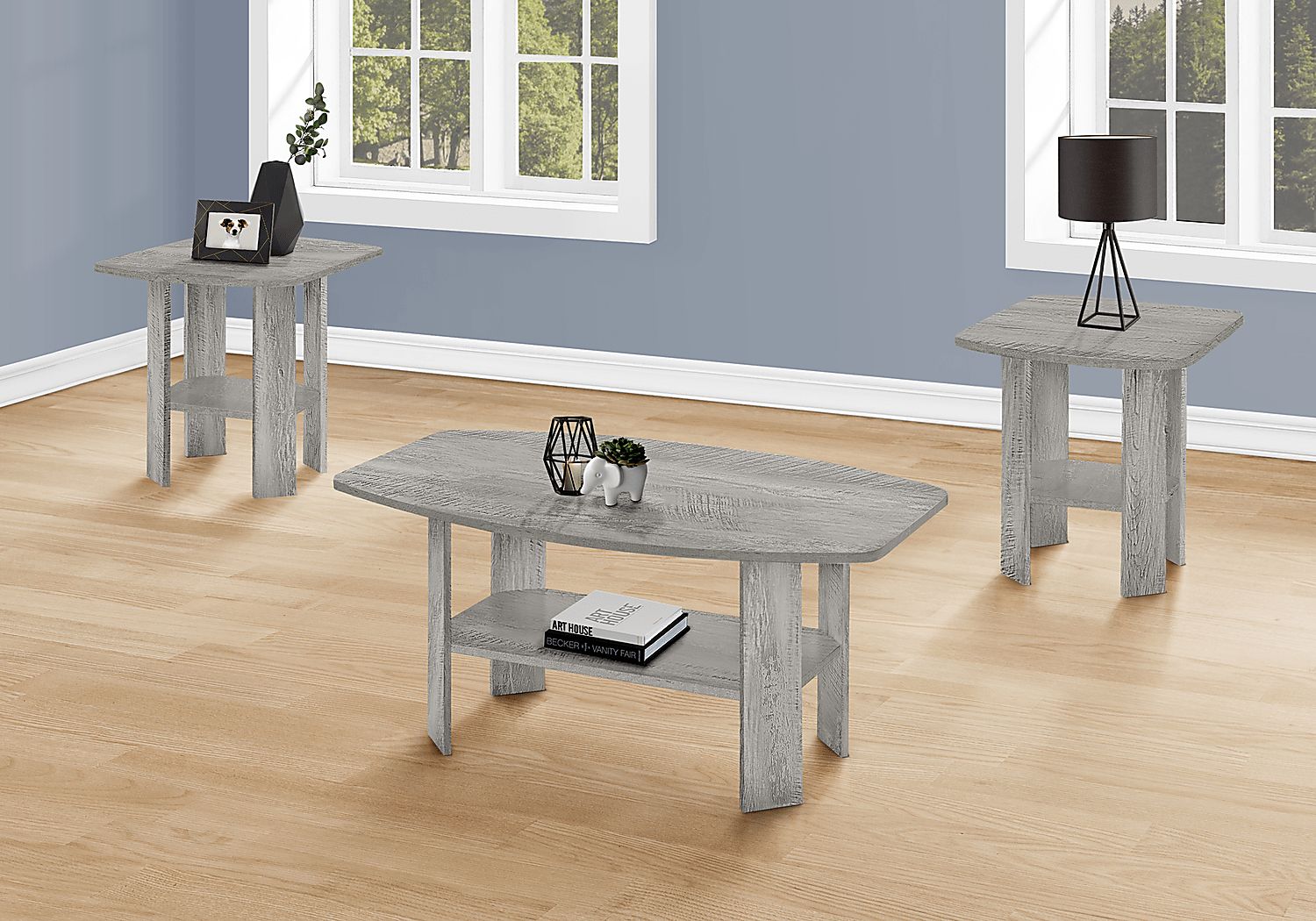 Sagamon Gray 3pc Table Set - Thumbnail 2