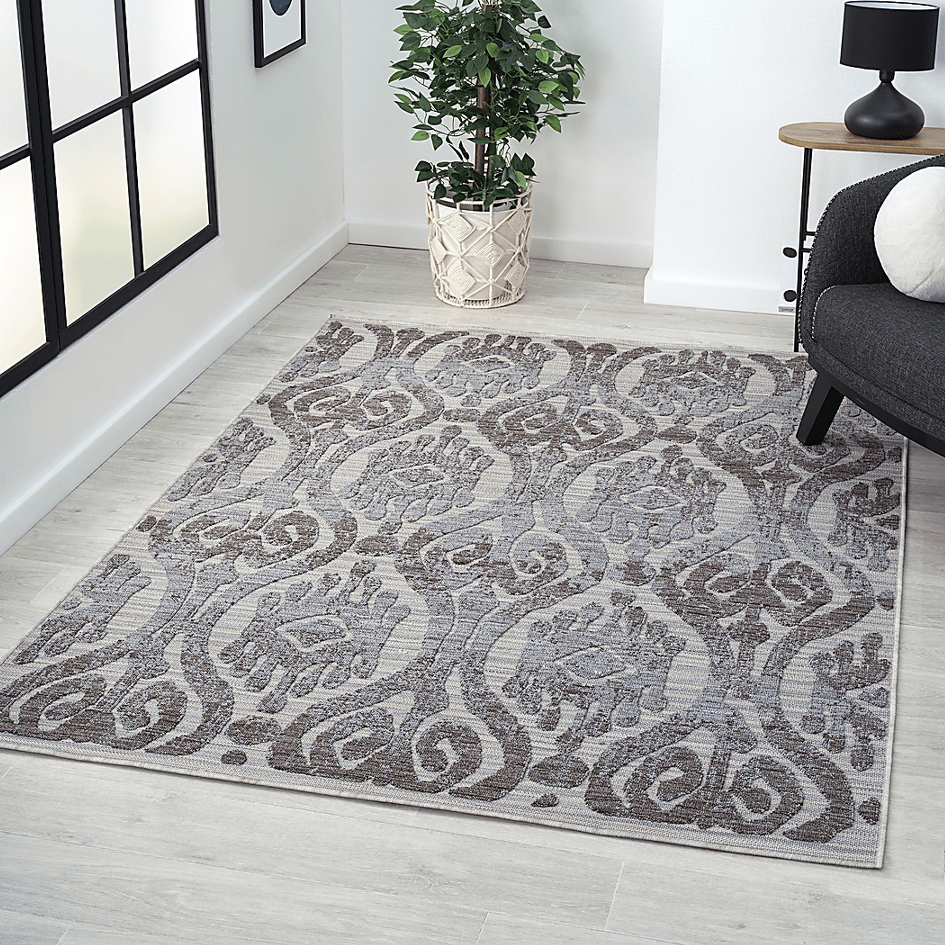 Sagaruti Blue/Gray 7'10 x 8'10 Indoor/Outdoor Rug - Image 2