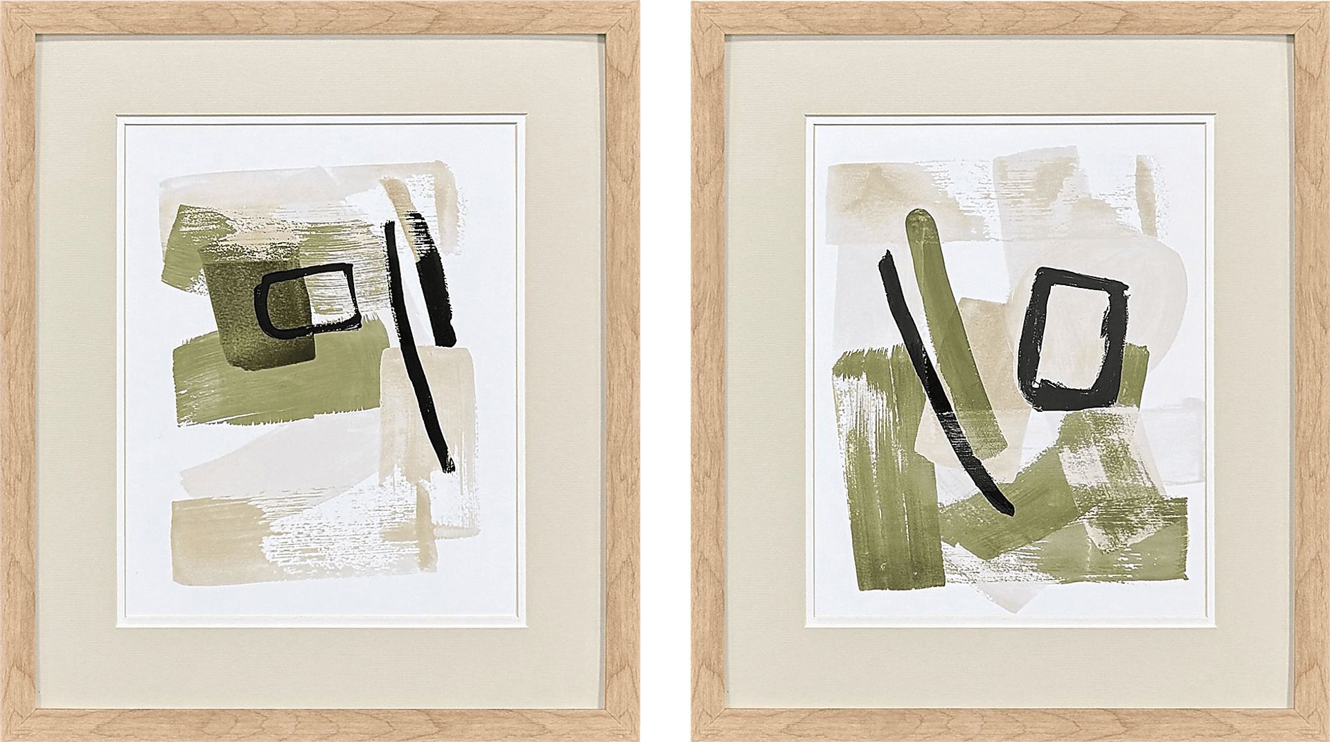 Sage Vibes Green Artwork, Set of 2 - Image 1