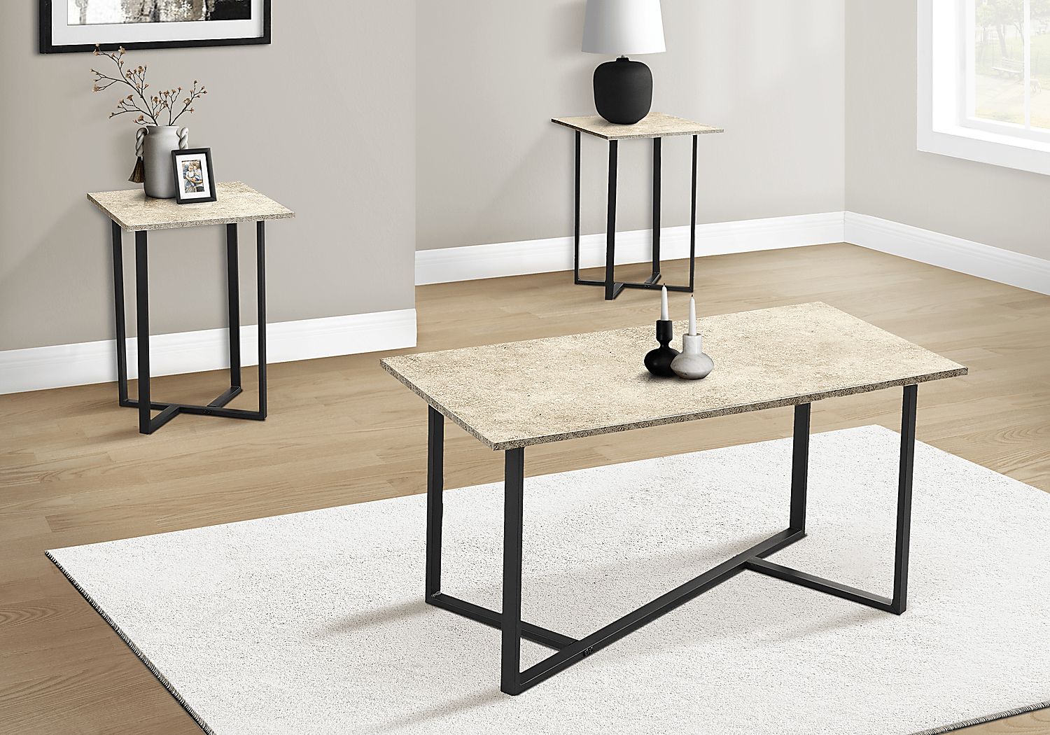 Sagebrushy Cream 3 Pc Table Set