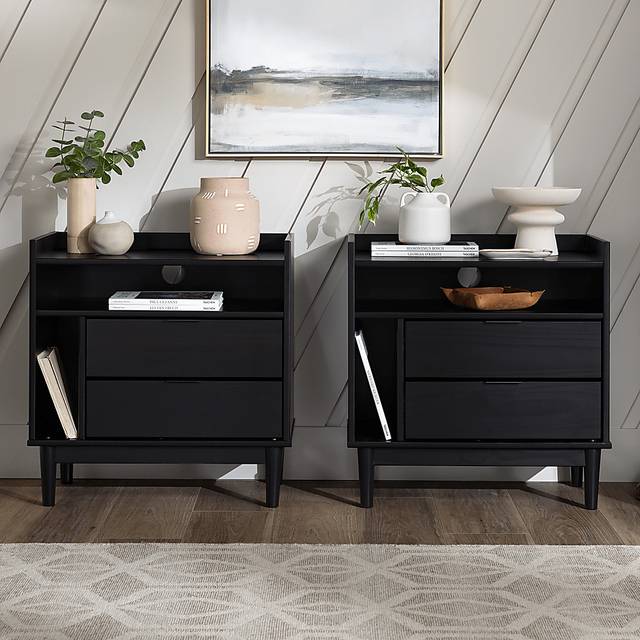 Sagepark Black Nightstand, Set of 2 - Thumbnail - Image 2