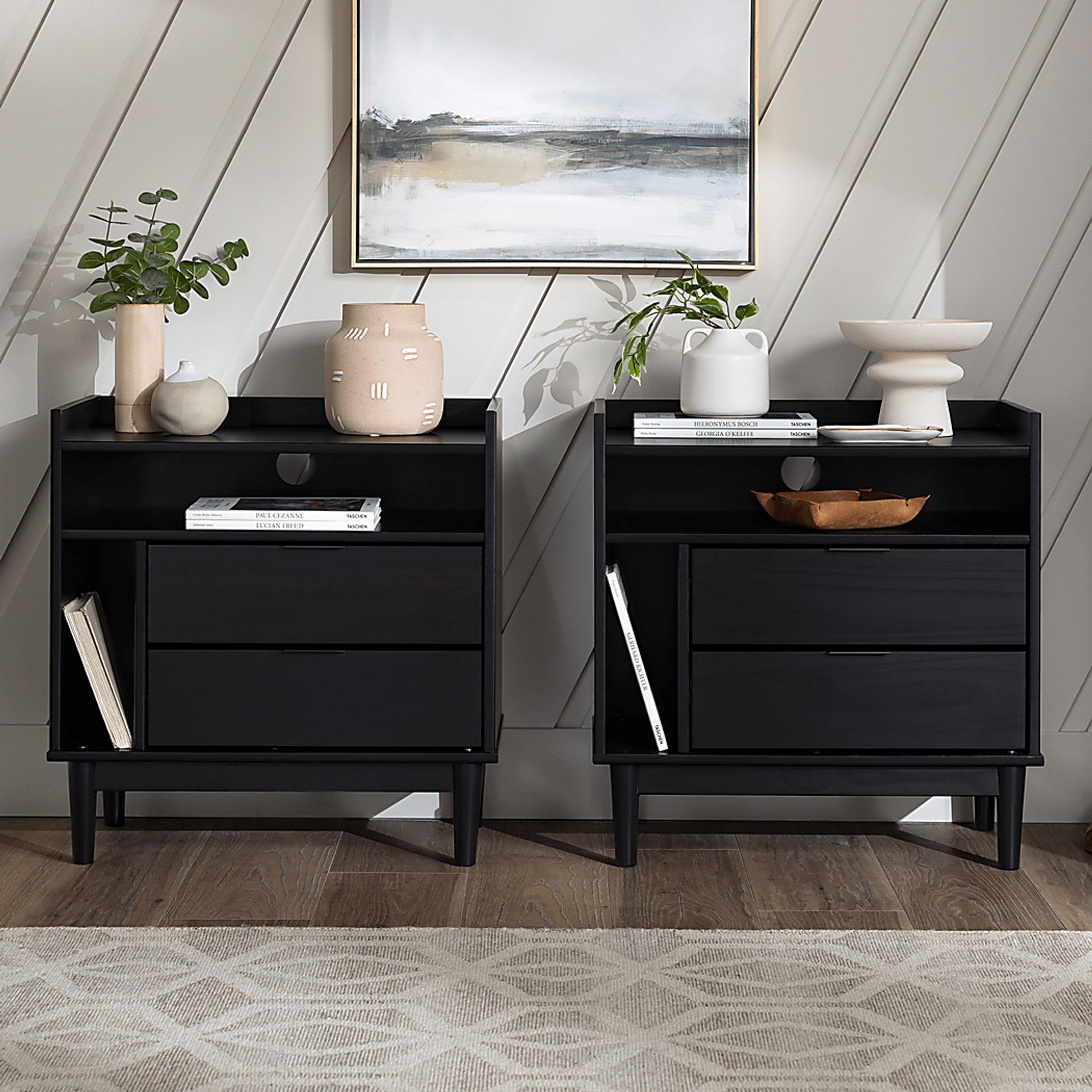 Sagepark Black Nightstand, Set of 2 - Image 2