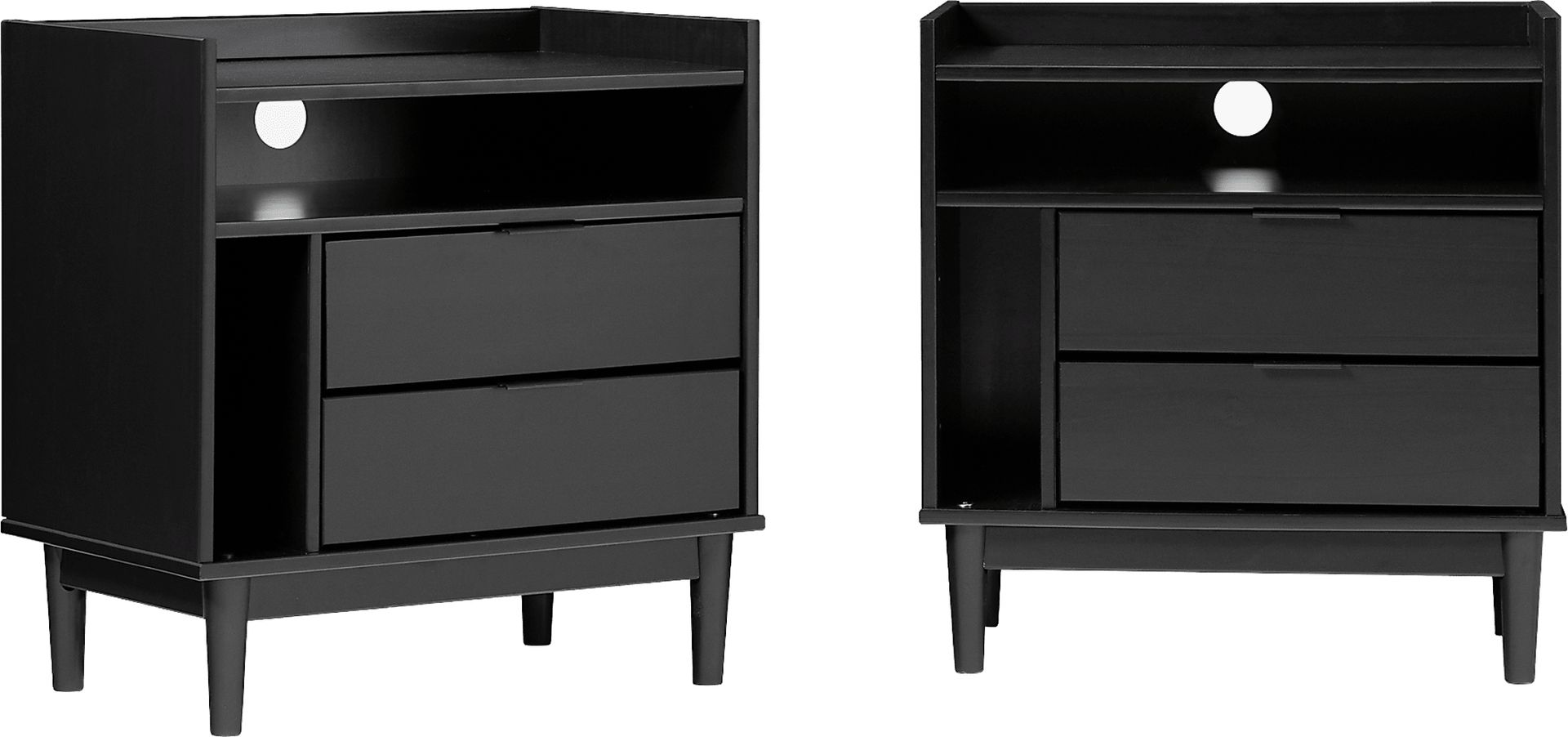 Sagepark Black Nightstand, Set of 2 - Image 3