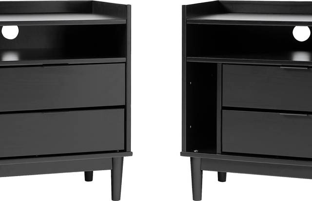 Sagepark Black Nightstand, Set of 2 - Thumbnail - Image 4