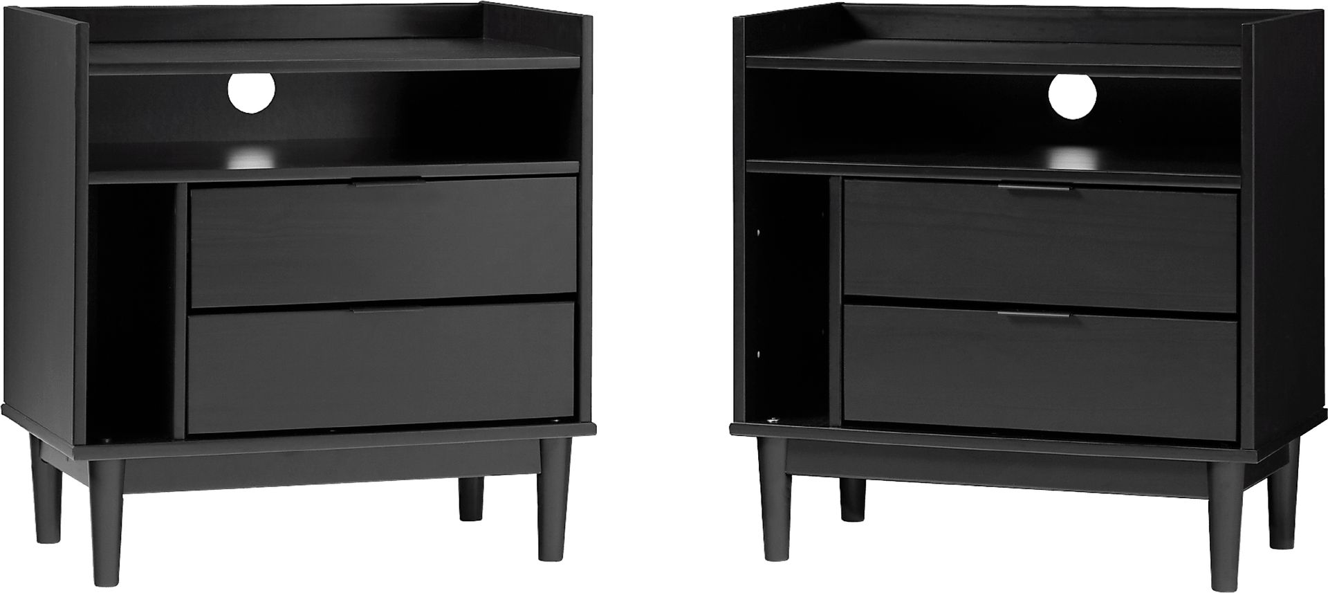 Sagepark Black Nightstand, Set of 2 - Image 1