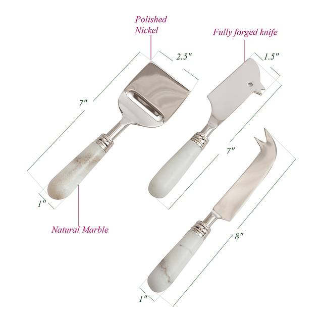Sageplum Silver Cheese Knife Set - Thumbnail - Image 5