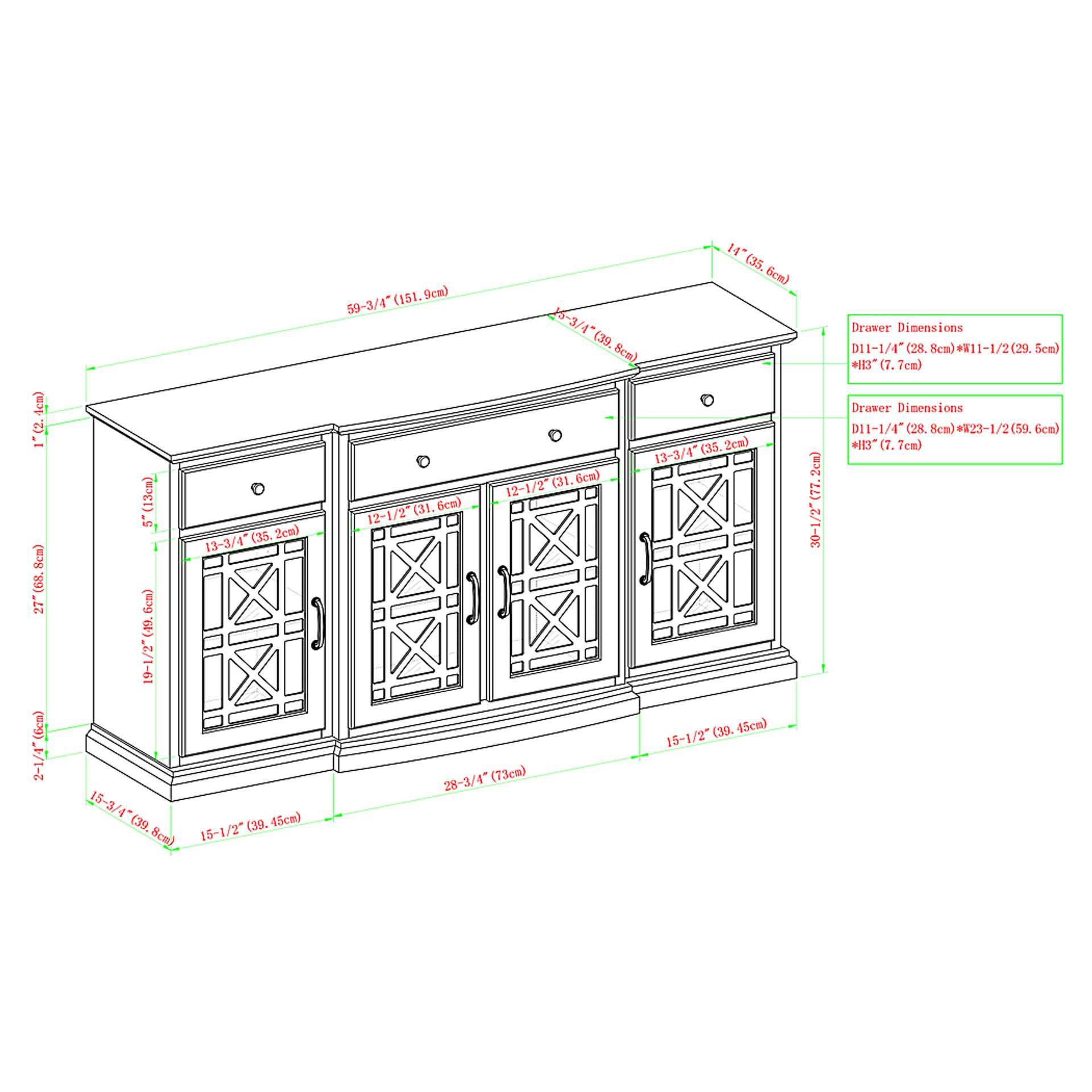 Sagestar Teal Sideboard - Image 6